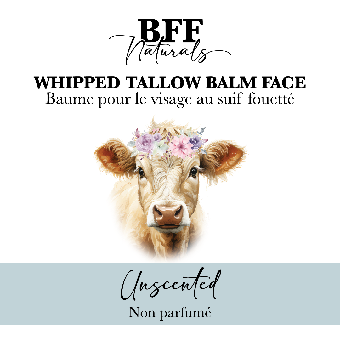 Balm face product packaging with a cow illustration and 'BFF Naturals' branding.